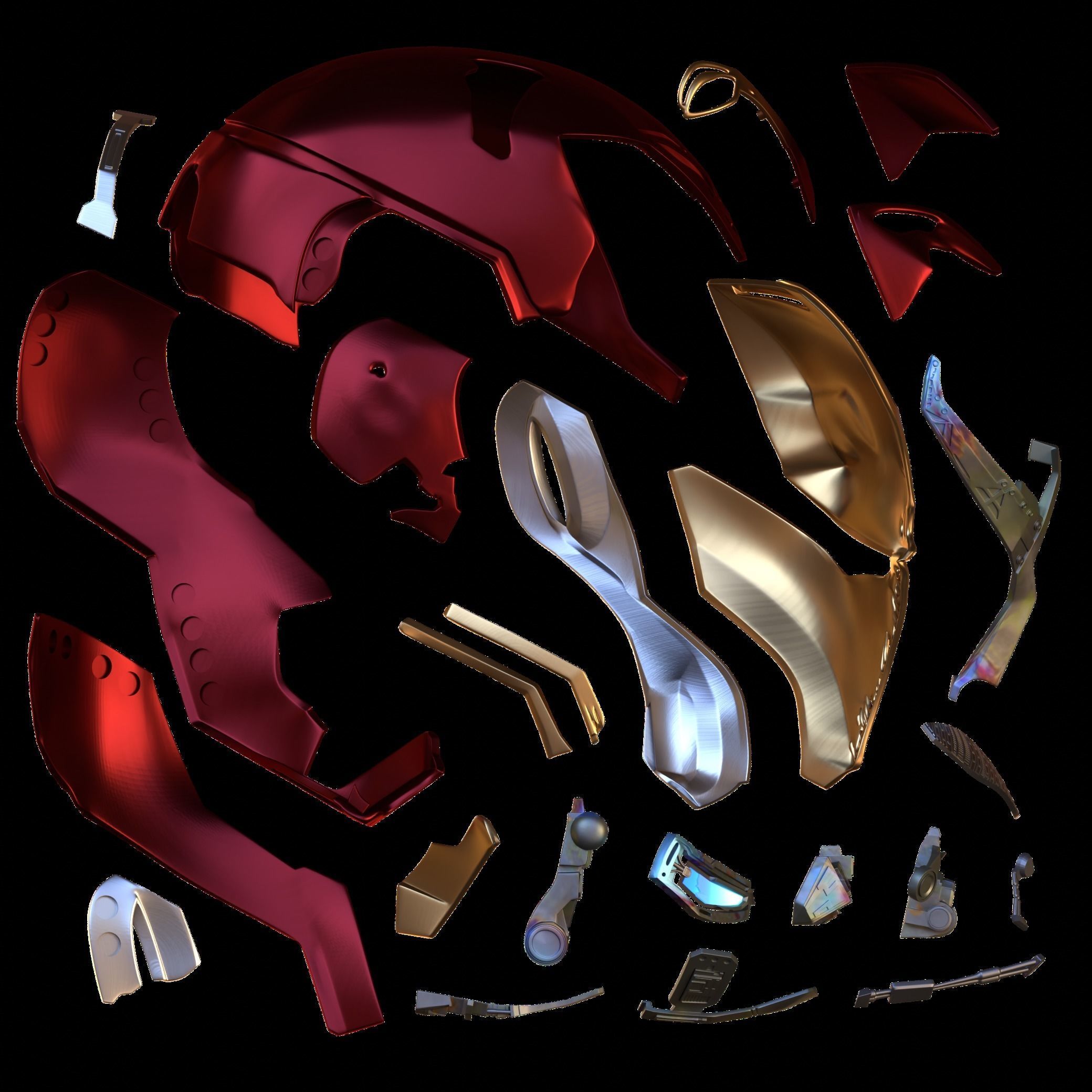 Battle Damaged Mark 50 Helmet 3D Model 3D print model_2