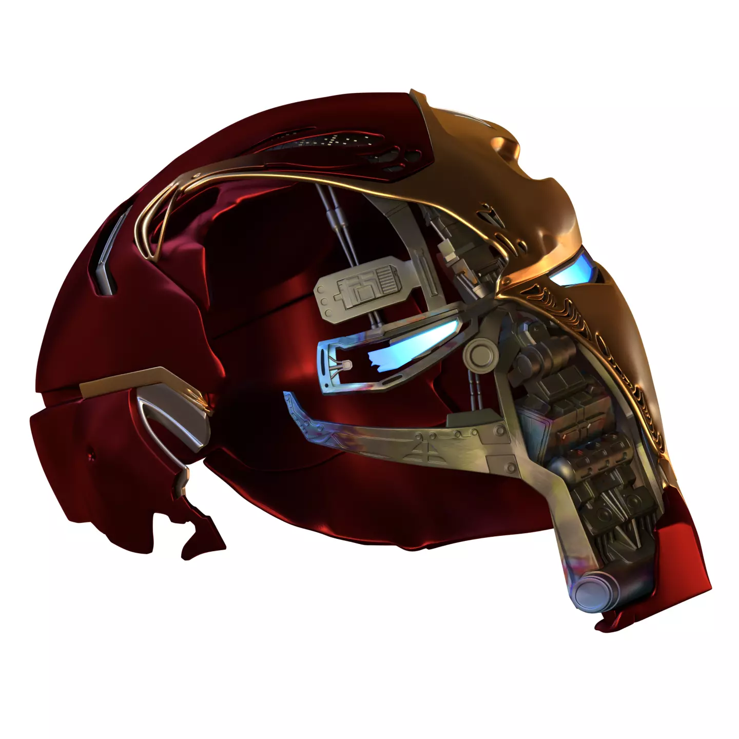 Battle Damaged Mark 50 Helmet 3D Model 3D print model_0