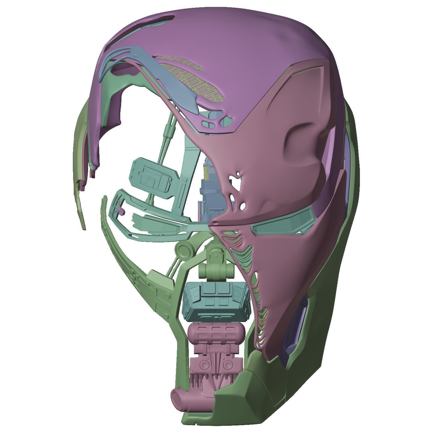 Battle Damaged Mark 50 Helmet 3D Model 3D print model_7