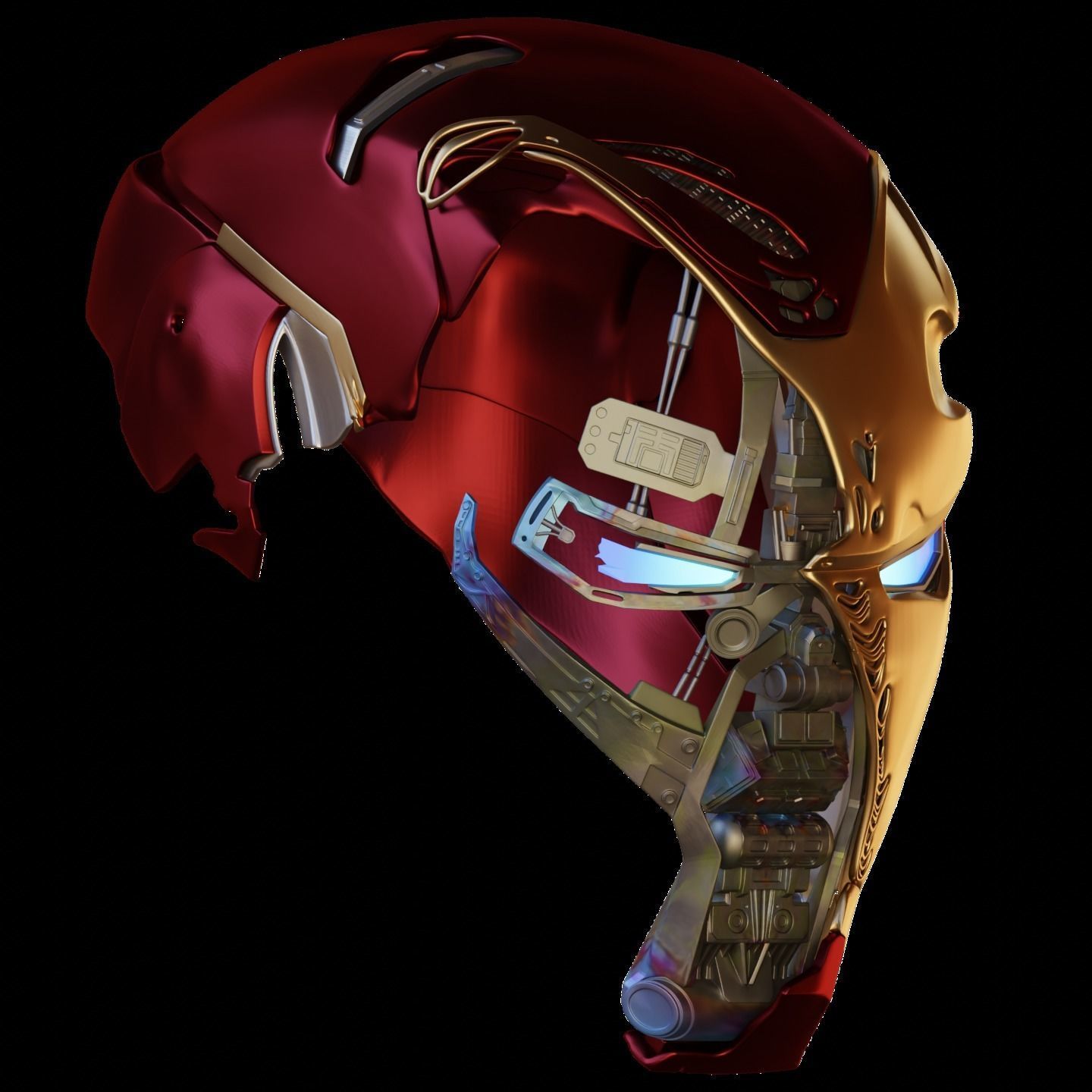 Battle Damaged Mark 50 Helmet 3D Model 3D print model_3