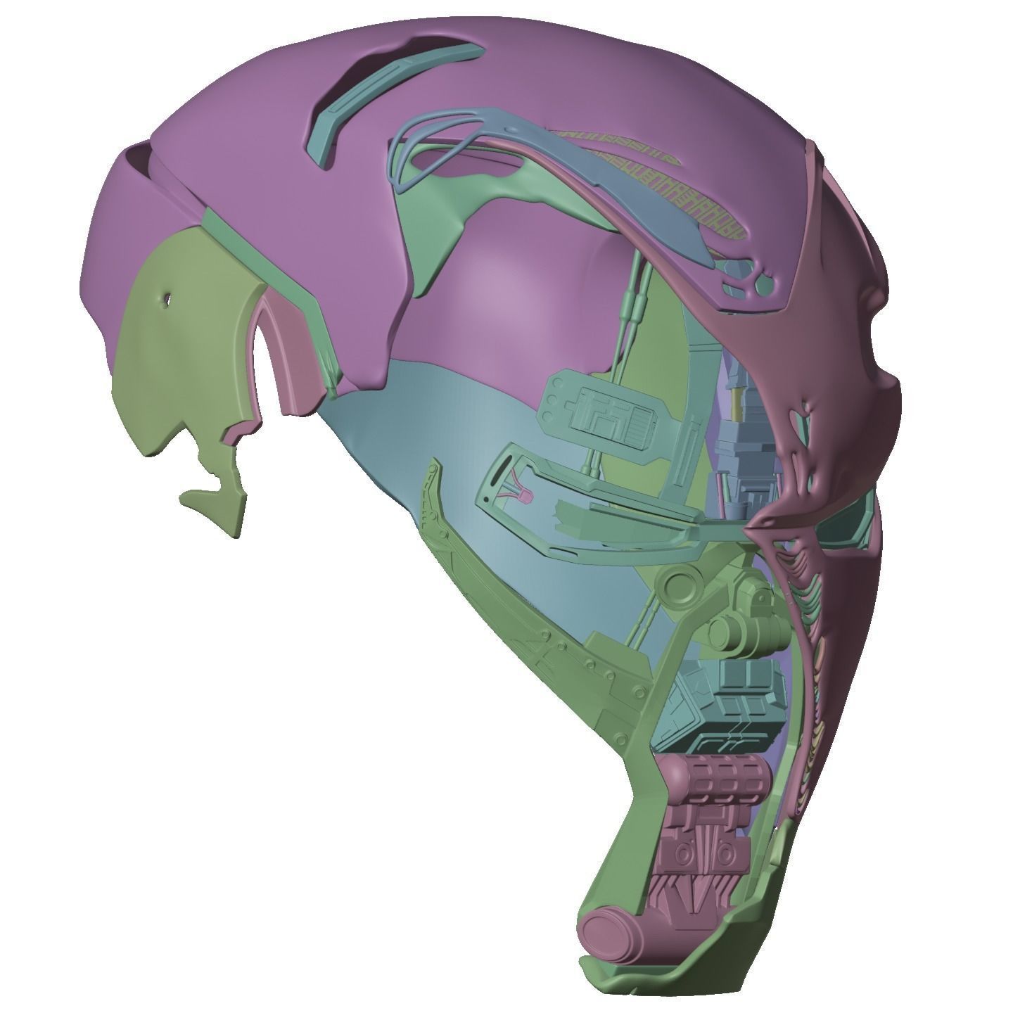 Battle Damaged Mark 50 Helmet 3D Model 3D print model_8
