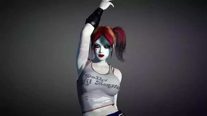 Harley Quinn from Batman 3D Model Low-poly 3D model