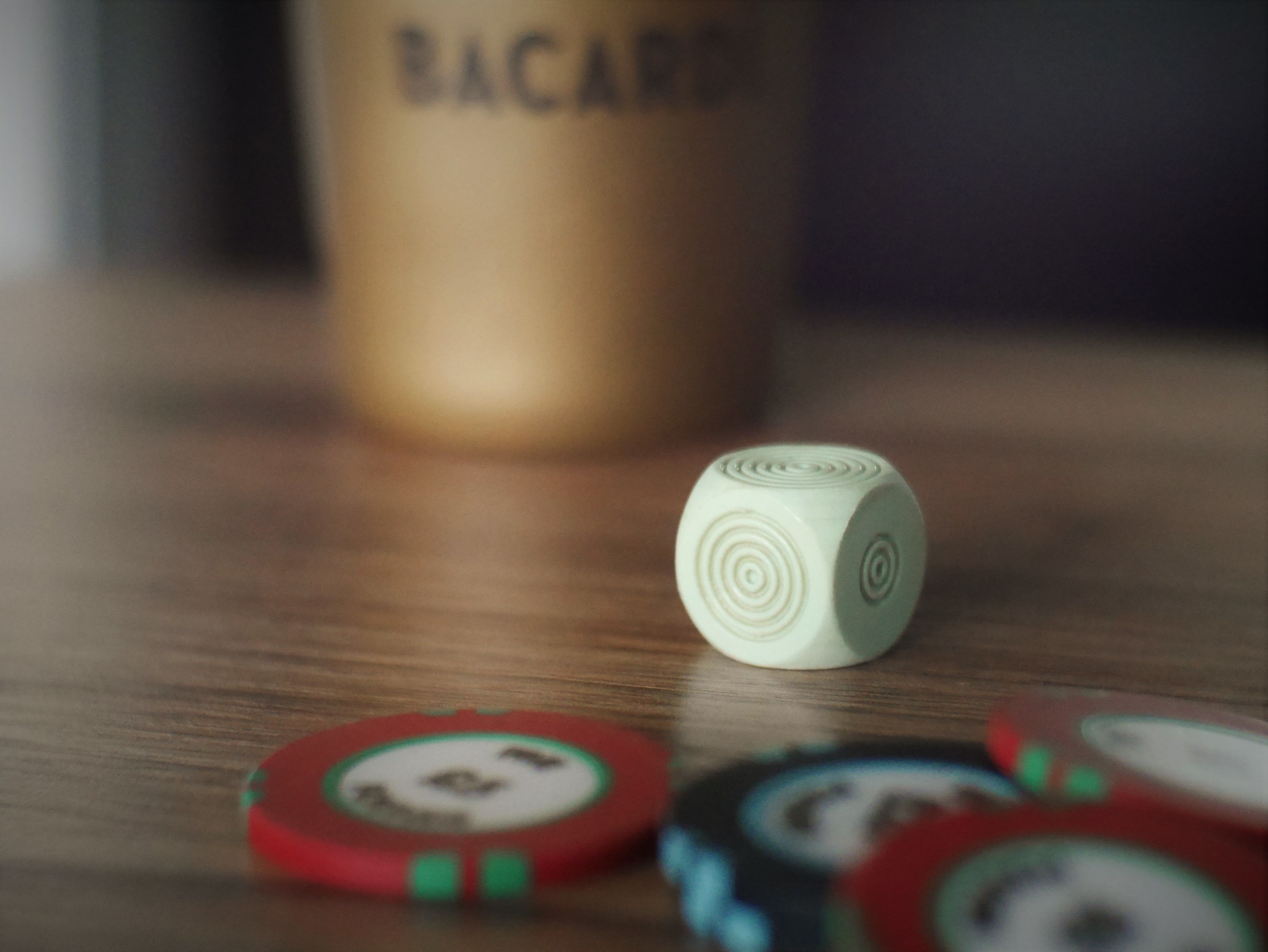 Dice set on wooden table 3D print model_7