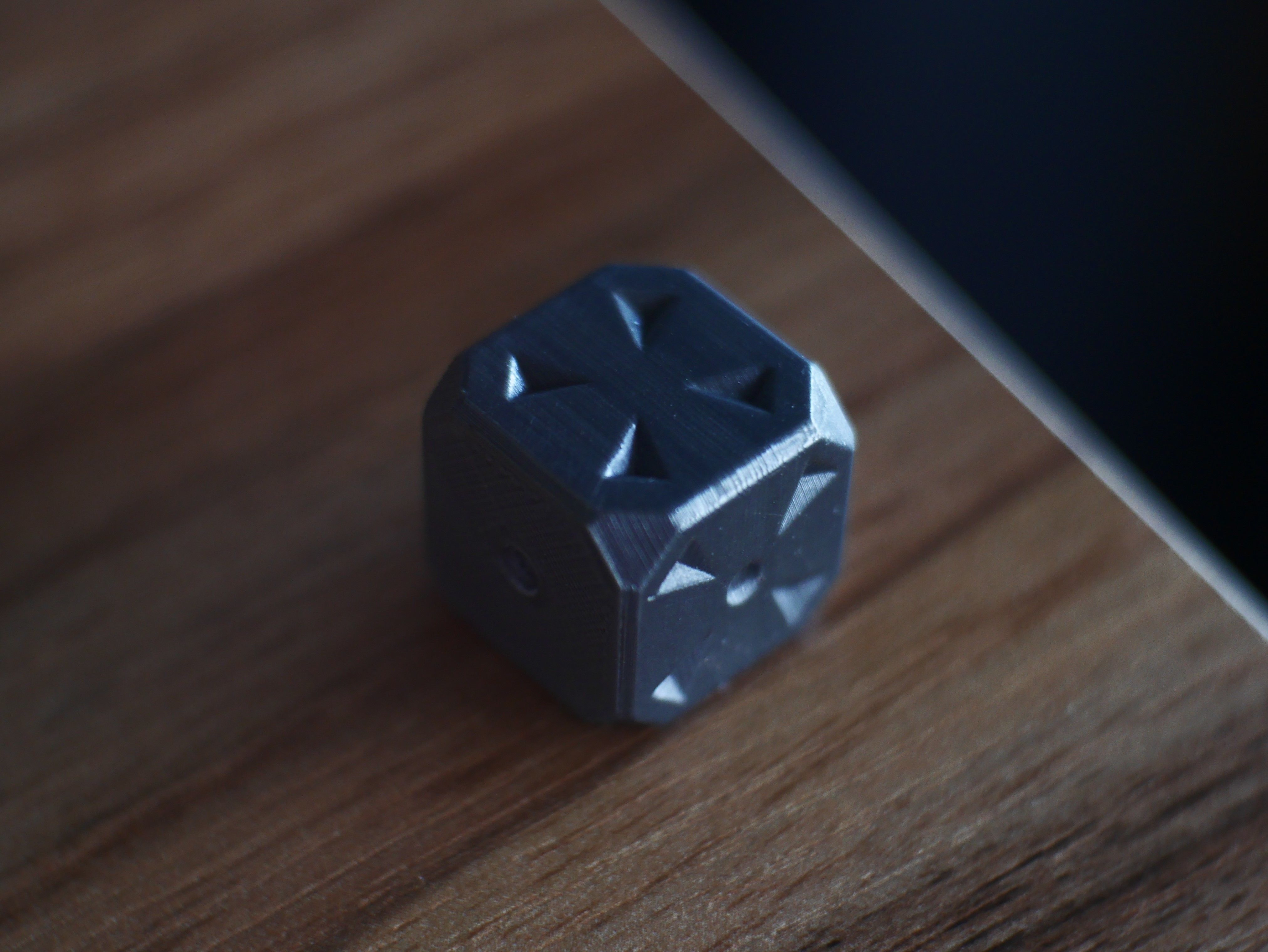 Dice set on wooden table 3D print model_4
