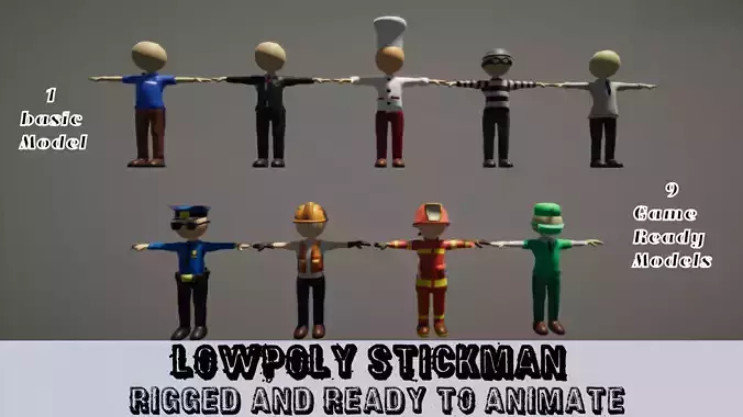 Lowpoly Stickman Pack 