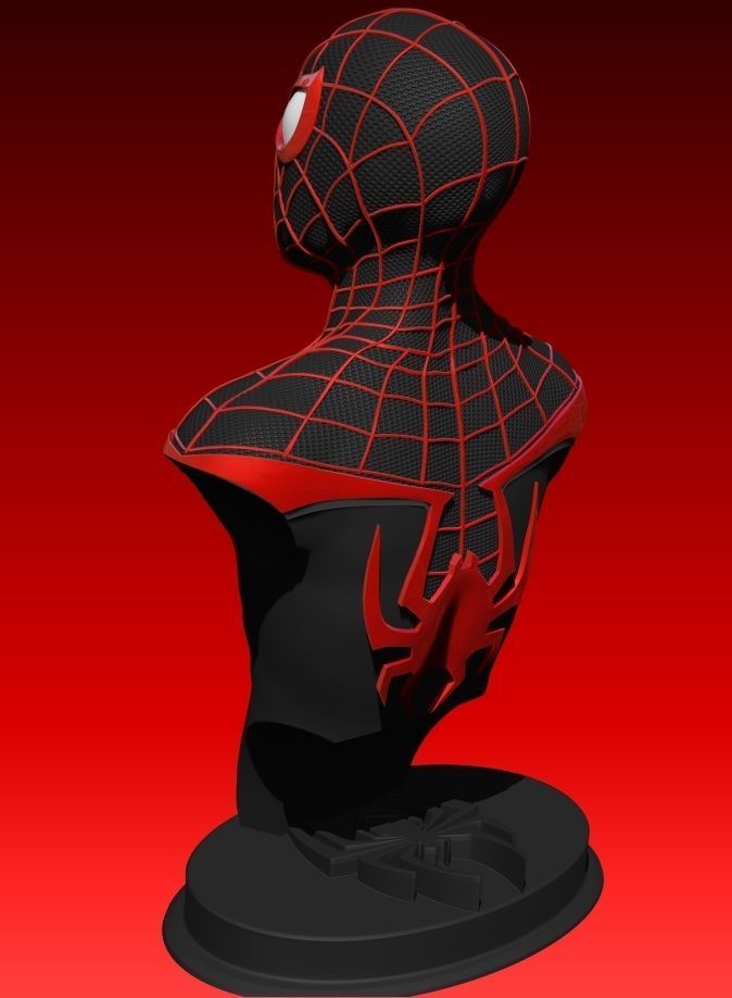 BUST SPIDER-MAN MILES MORALES 3D print model_3