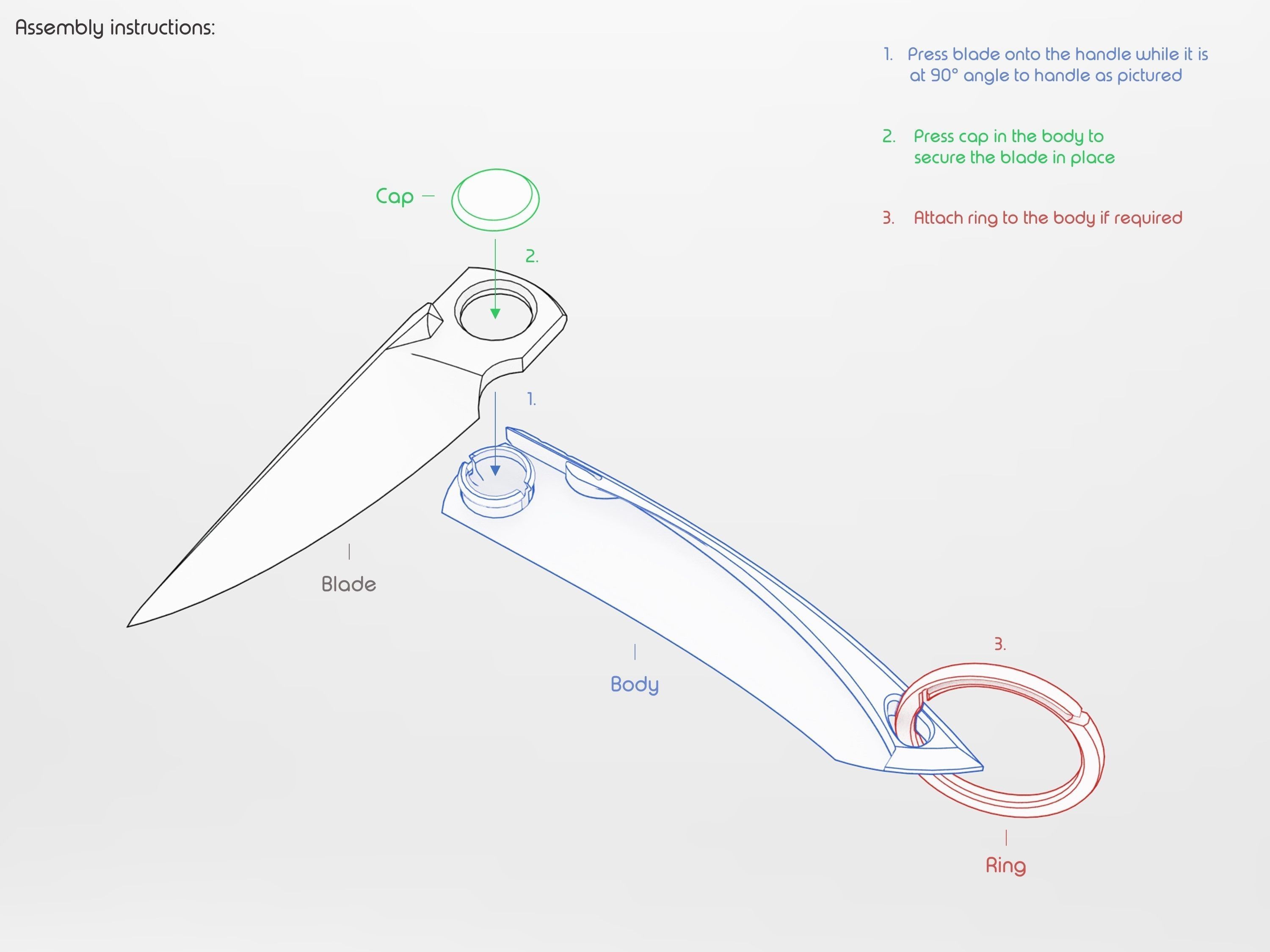 Pocket knife 3D print model_4