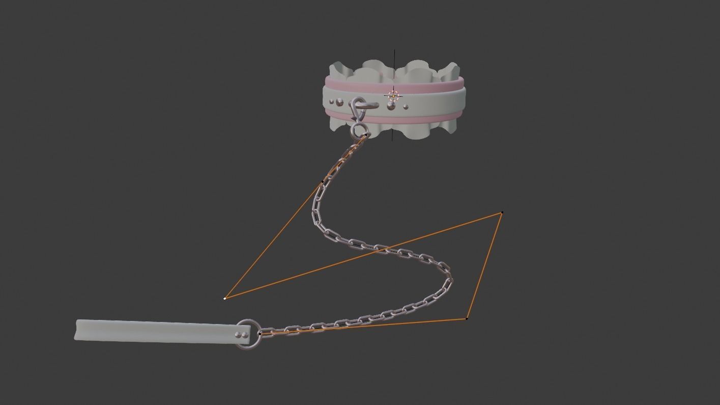 VR Collar with Leash Chain RIGGED Low-poly 3D model_4