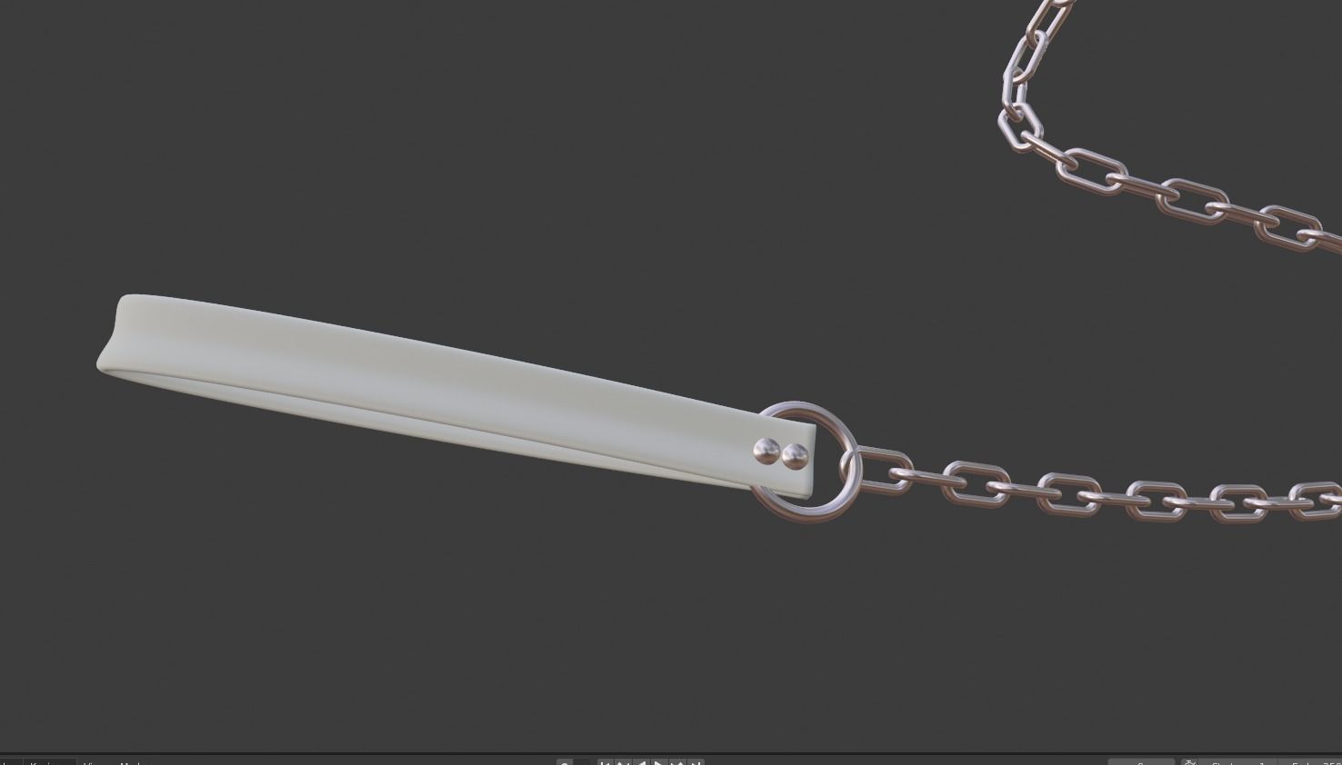 VR Collar with Leash Chain RIGGED Low-poly 3D model_5