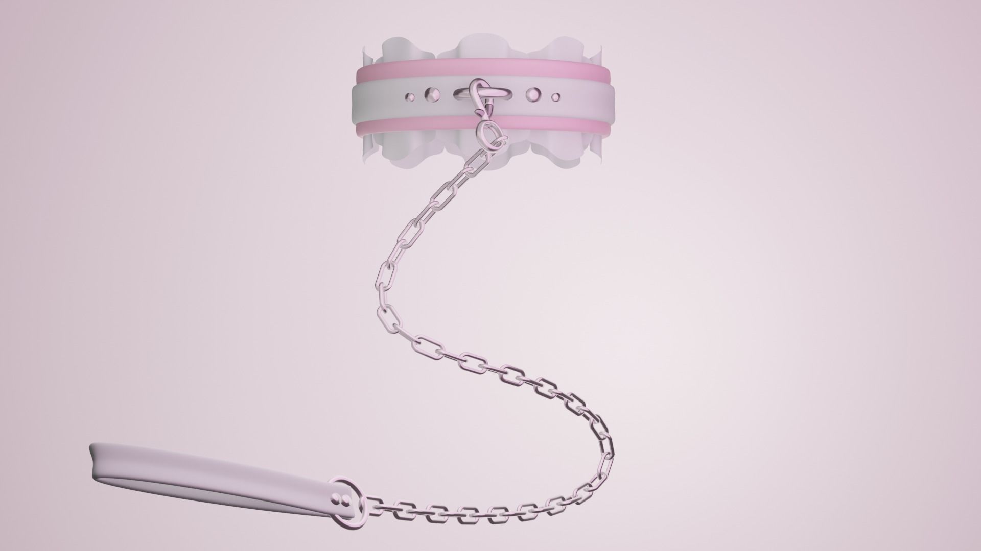 VR Collar with Leash Chain RIGGED Low-poly 3D model_1