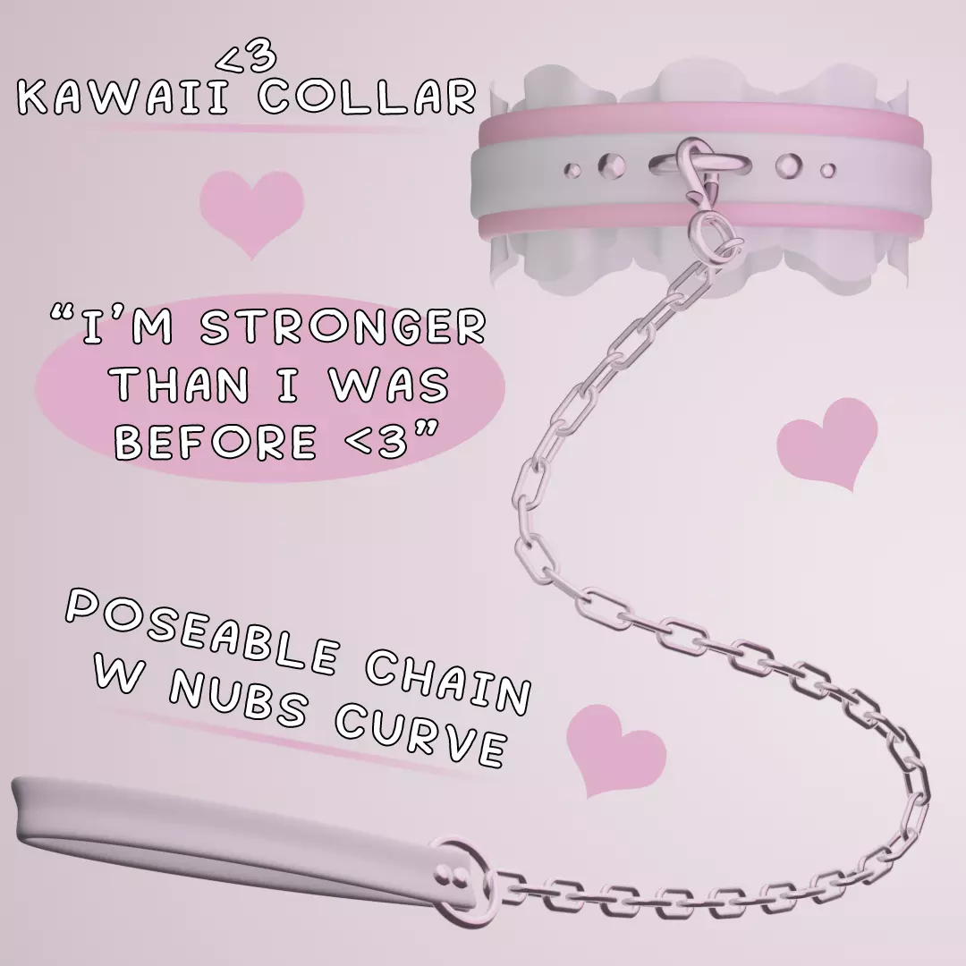 VR Collar with Leash Chain RIGGED Low-poly 3D model_0