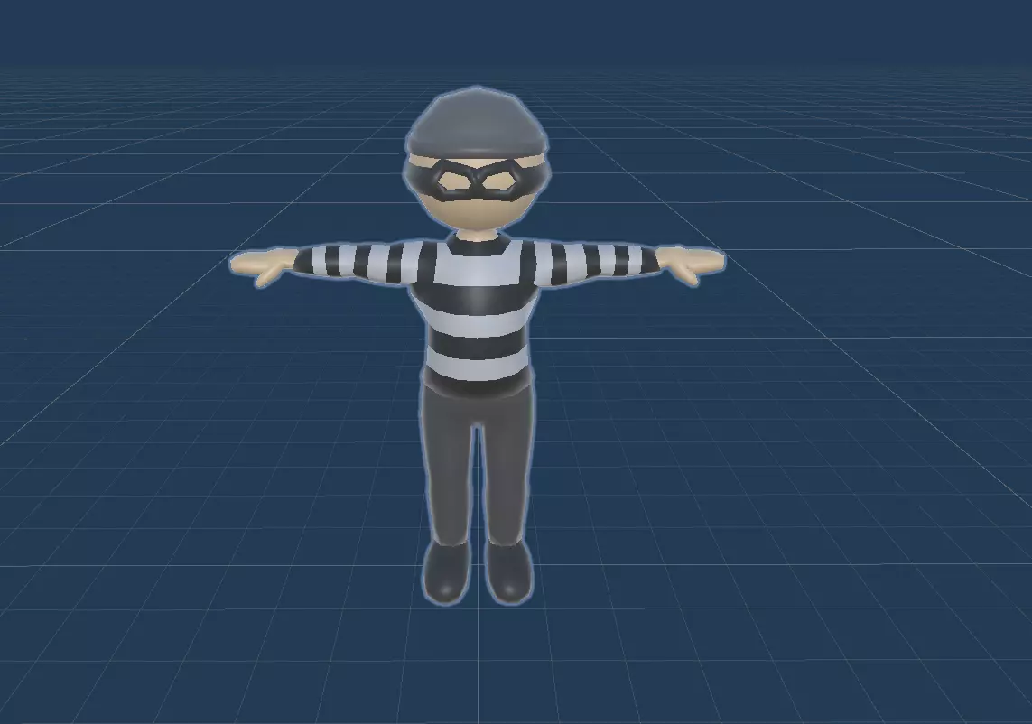 Lowpoly stickman Crook Low-poly 3D model_0