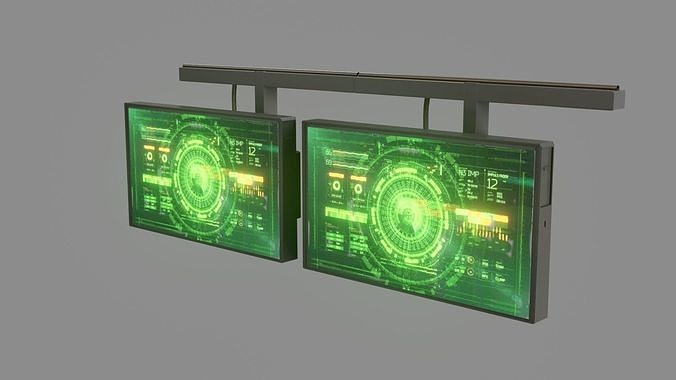 Sci-Fi Monitors - Low poly - Game Ready - PBR Low-poly 3D model