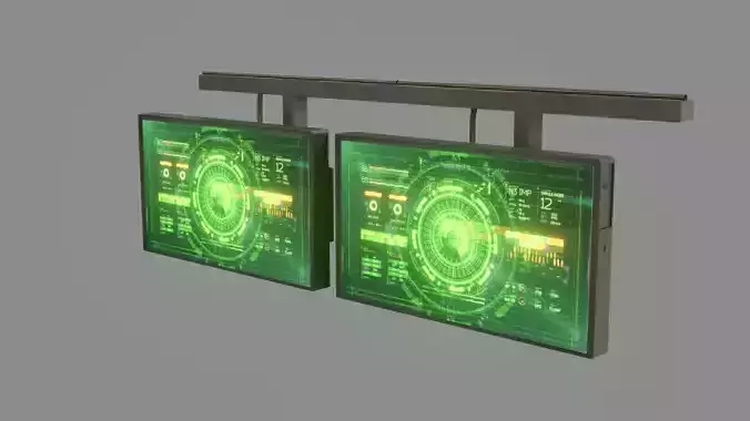 Sci-Fi Monitors - Low poly - Game Ready - PBR Low-poly 3D model Sci-Fi Monitors - Low poly - Game Ready - PBR Low-poly 3D model