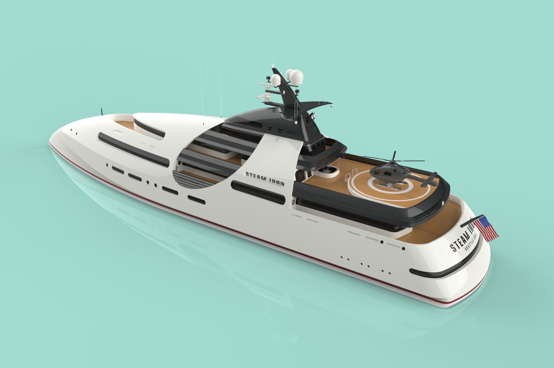 100 Meter Mega Yacht 3D model_1