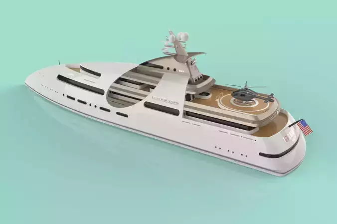 100 Meter Mega Yacht 3D model