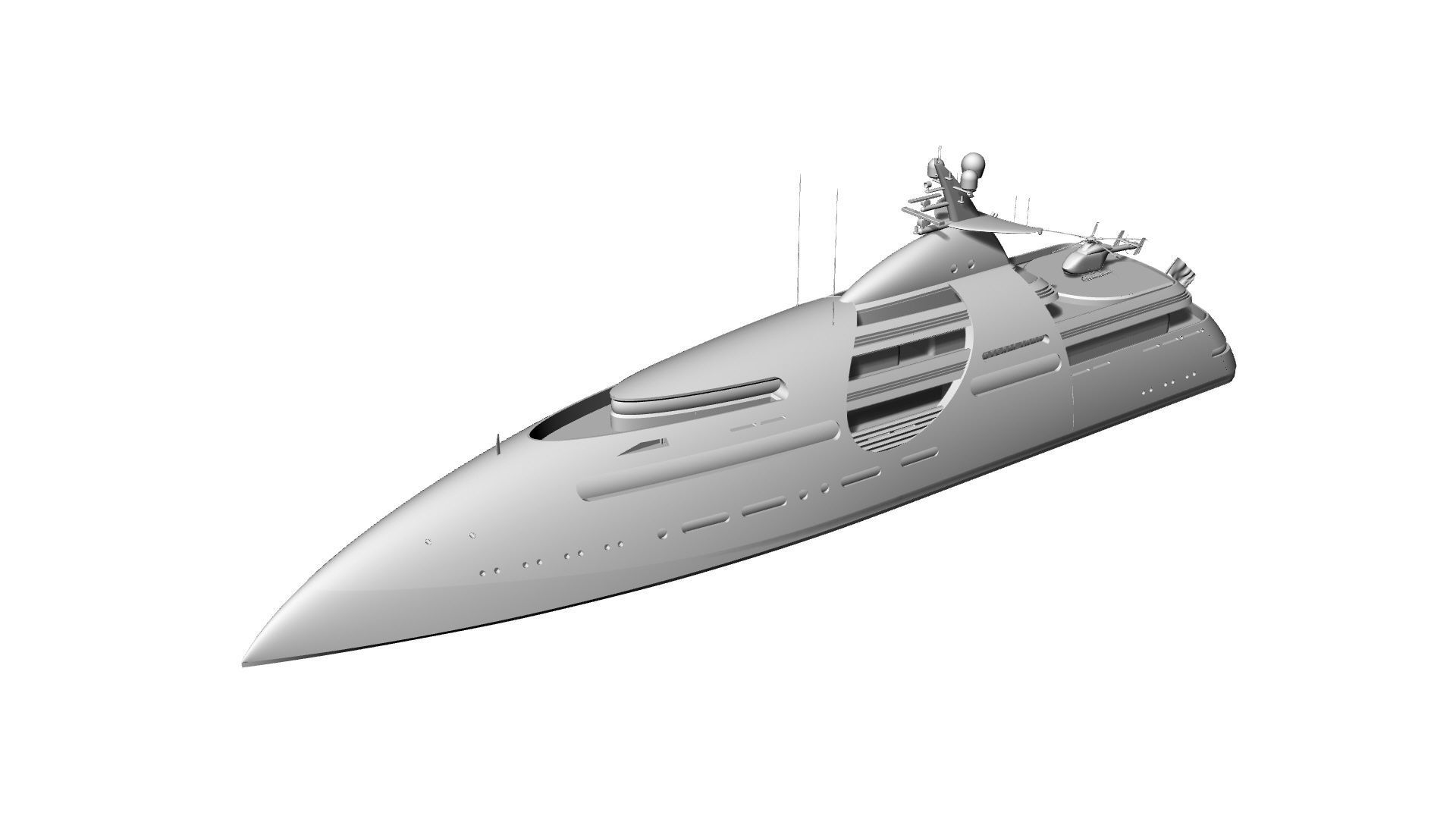 100 Meter Mega Yacht 3D model_2