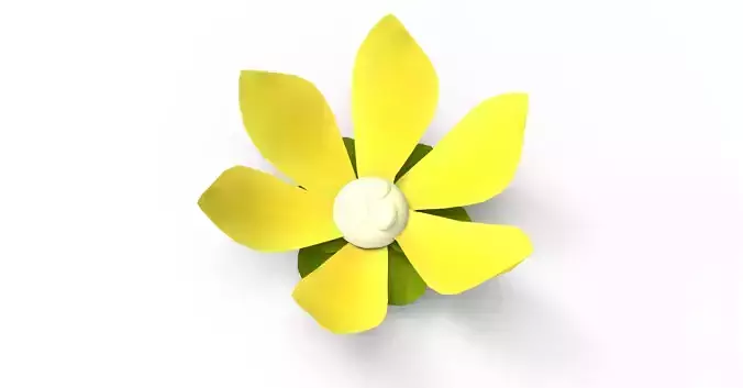 Ylang Ylang flower  Low-poly 3D model