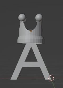 A Initial with Crown Pendant Low-poly 3D print model