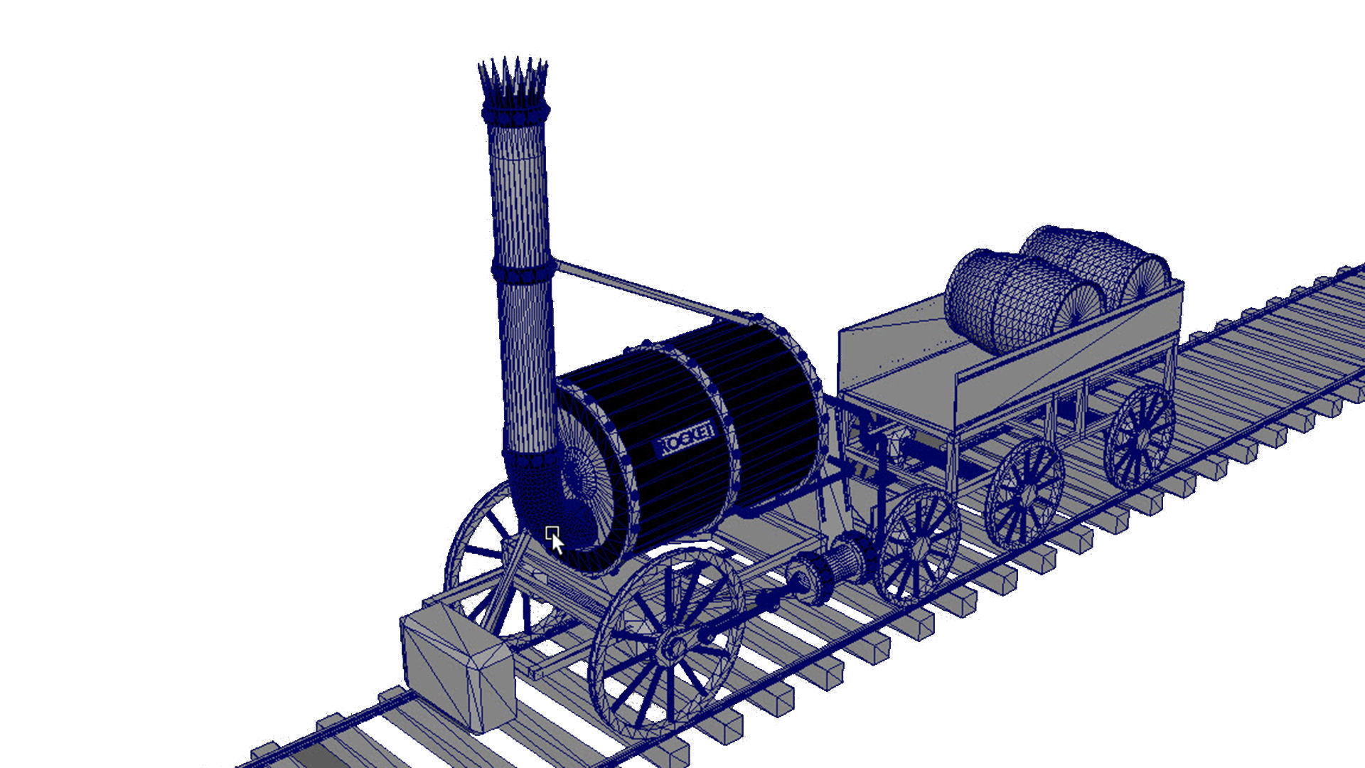 Stephenson Rocket Low-poly 3D model_5