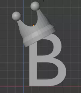 B Initial with Crown Pendant 3D print model_0