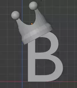 B Initial with Crown Pendant 3D print model