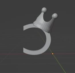 C Intial with Crown pendant 3D print model_1
