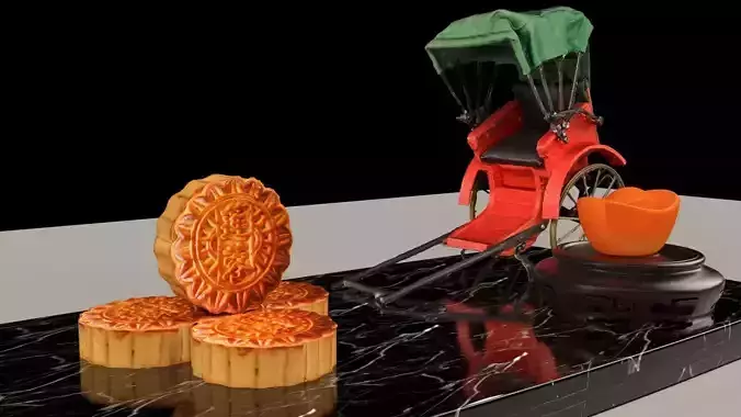 Chinese rickshaw   3D model