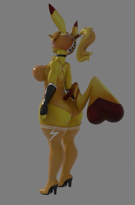 Pikachu Libre Low-poly 3D model_3