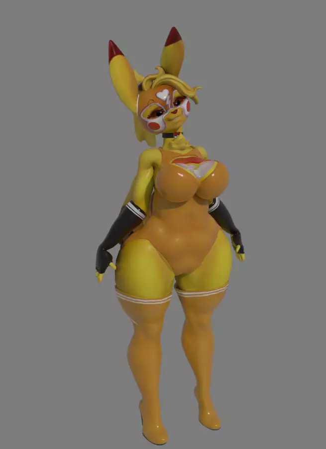 Pikachu Libre Low-poly 3D model_0