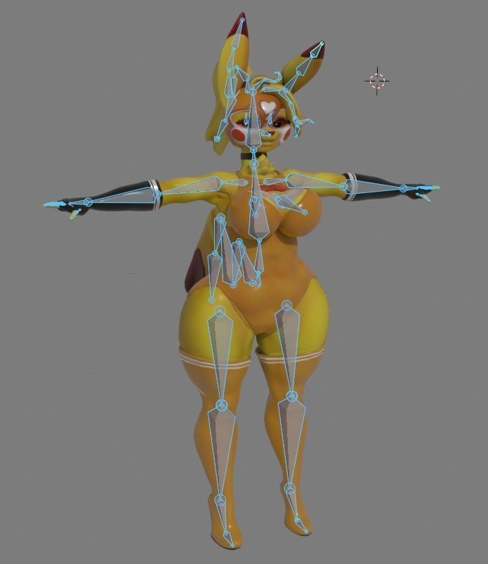 Pikachu Libre Low-poly 3D model_5