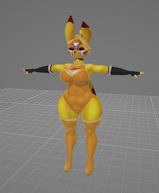 Pikachu Libre Low-poly 3D model_6