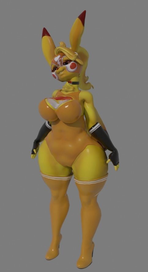 Pikachu Libre Low-poly 3D model_2