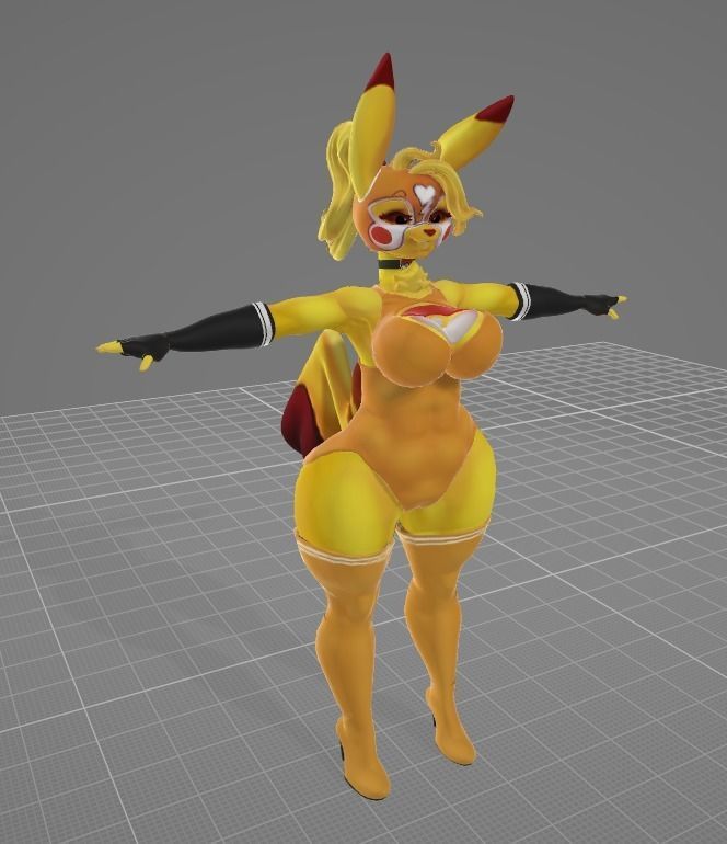 Pikachu Libre Low-poly 3D model_8