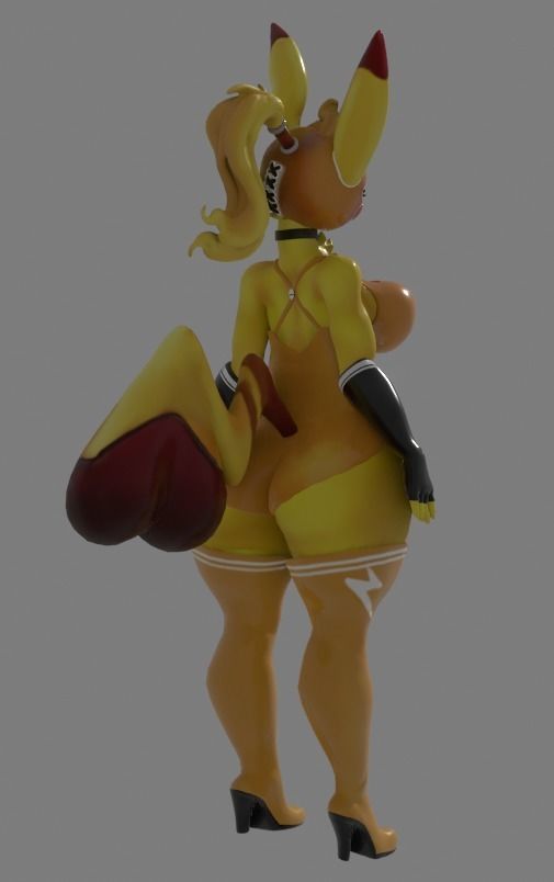 Pikachu Libre Low-poly 3D model_7