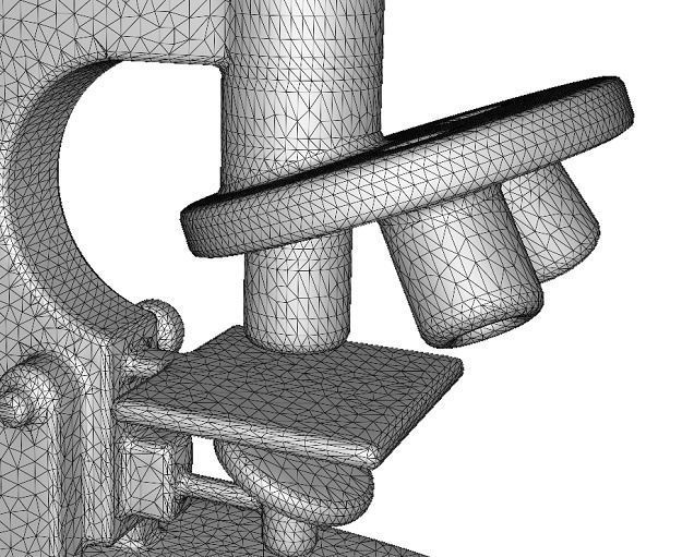 Metallic Microscope Toy Low-poly 3D model_6