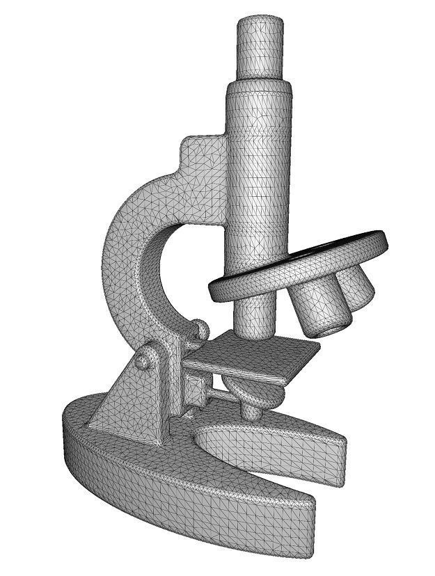 Metallic Microscope Toy Low-poly 3D model_4