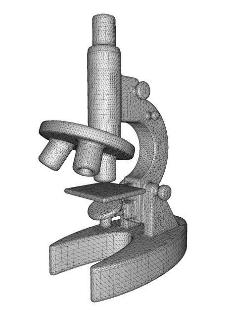 Metallic Microscope Toy Low-poly 3D model_5