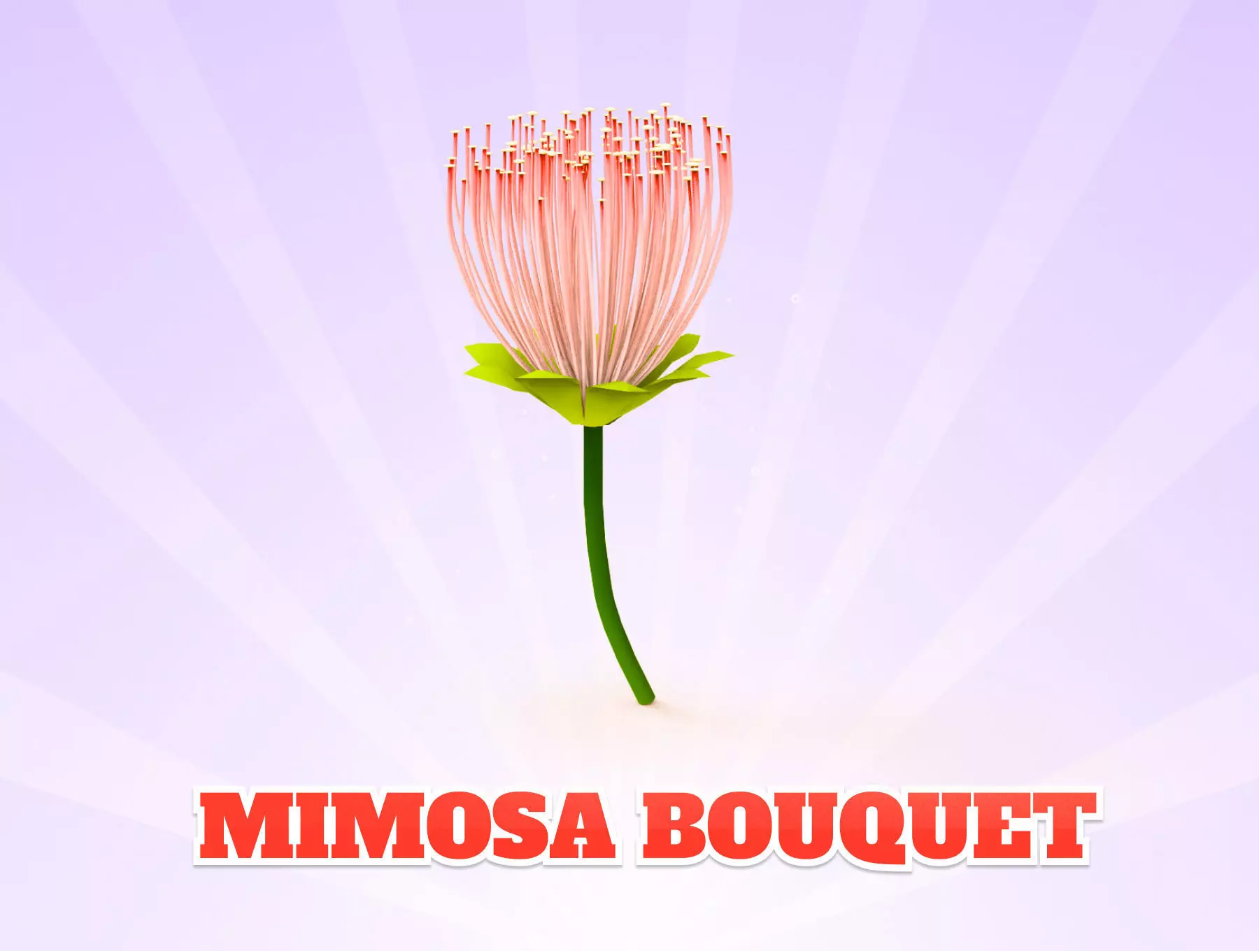 Mimosa Bouquet Free low-poly 3D model
