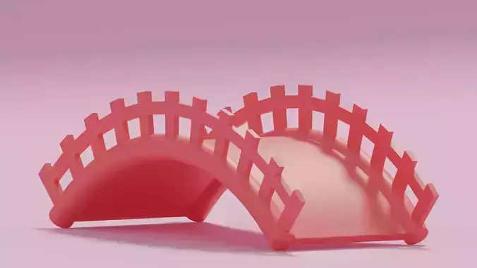 Cartoon Cute Bridge Low-poly 3D model