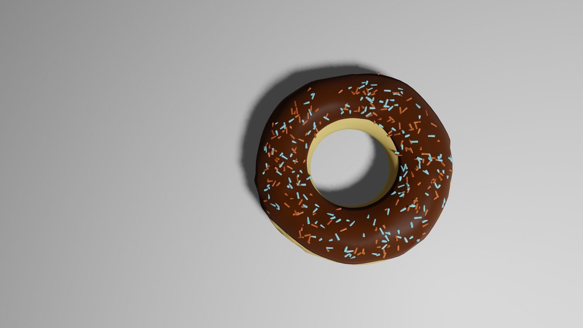 Donut PBR low-poly game ready with chocolate and sprinkles Low-poly 3D model_2