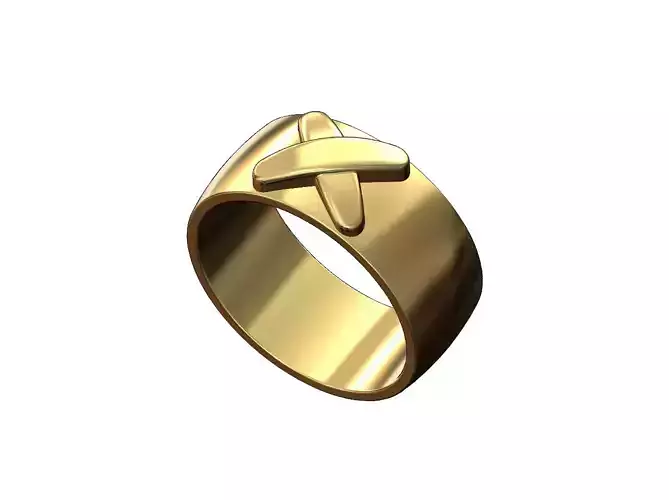 Overlapping X cigar band US sizes 5to10