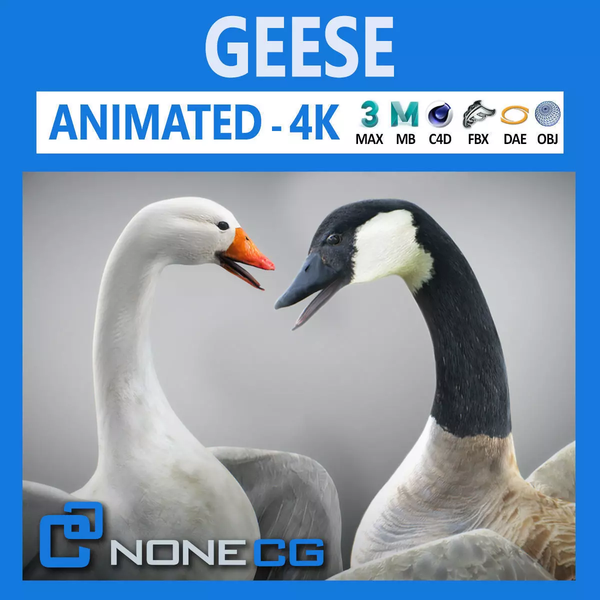Animated Geese 3D model_0