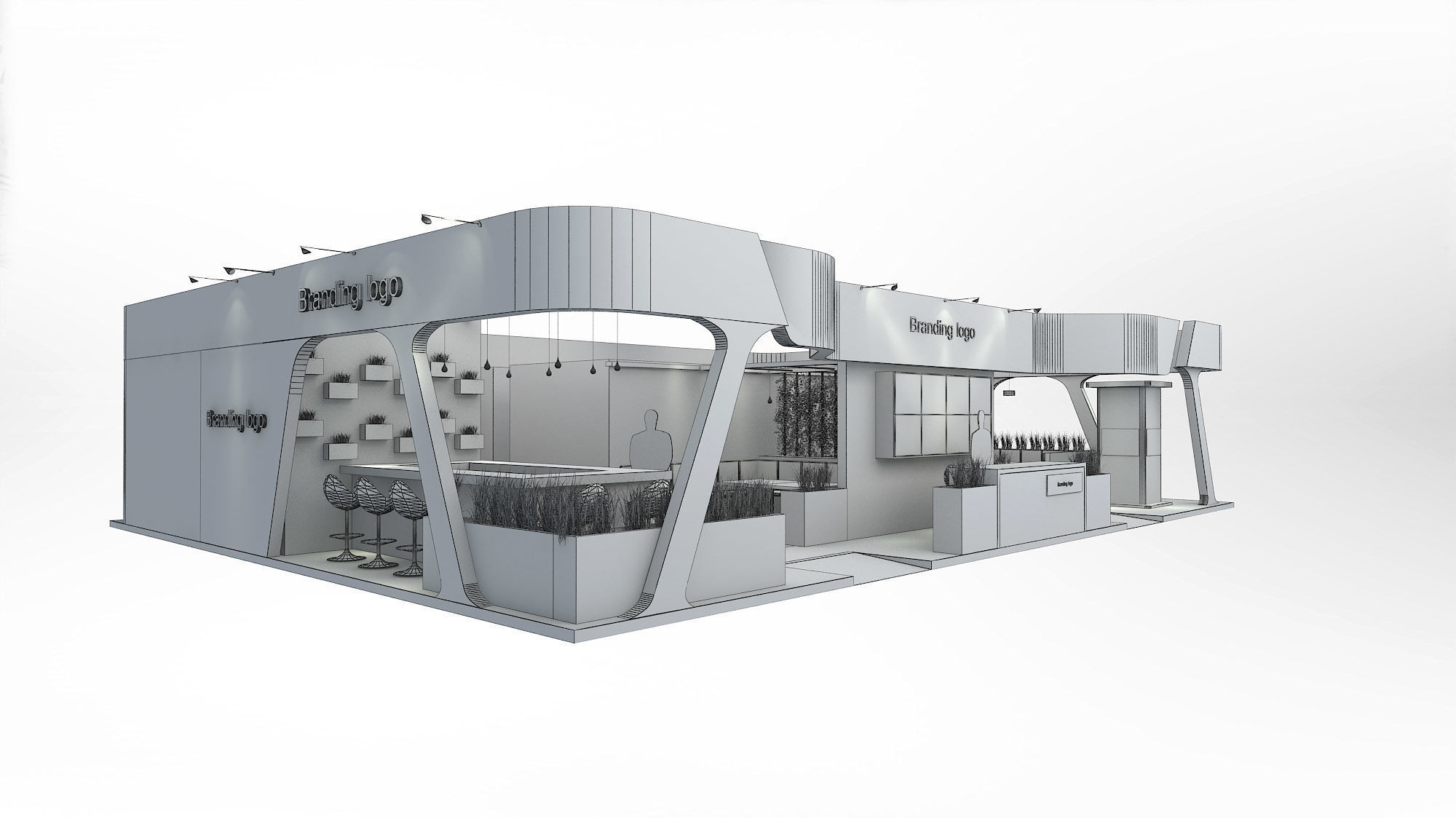 Custom Pavilion booth version 1 3D model_5