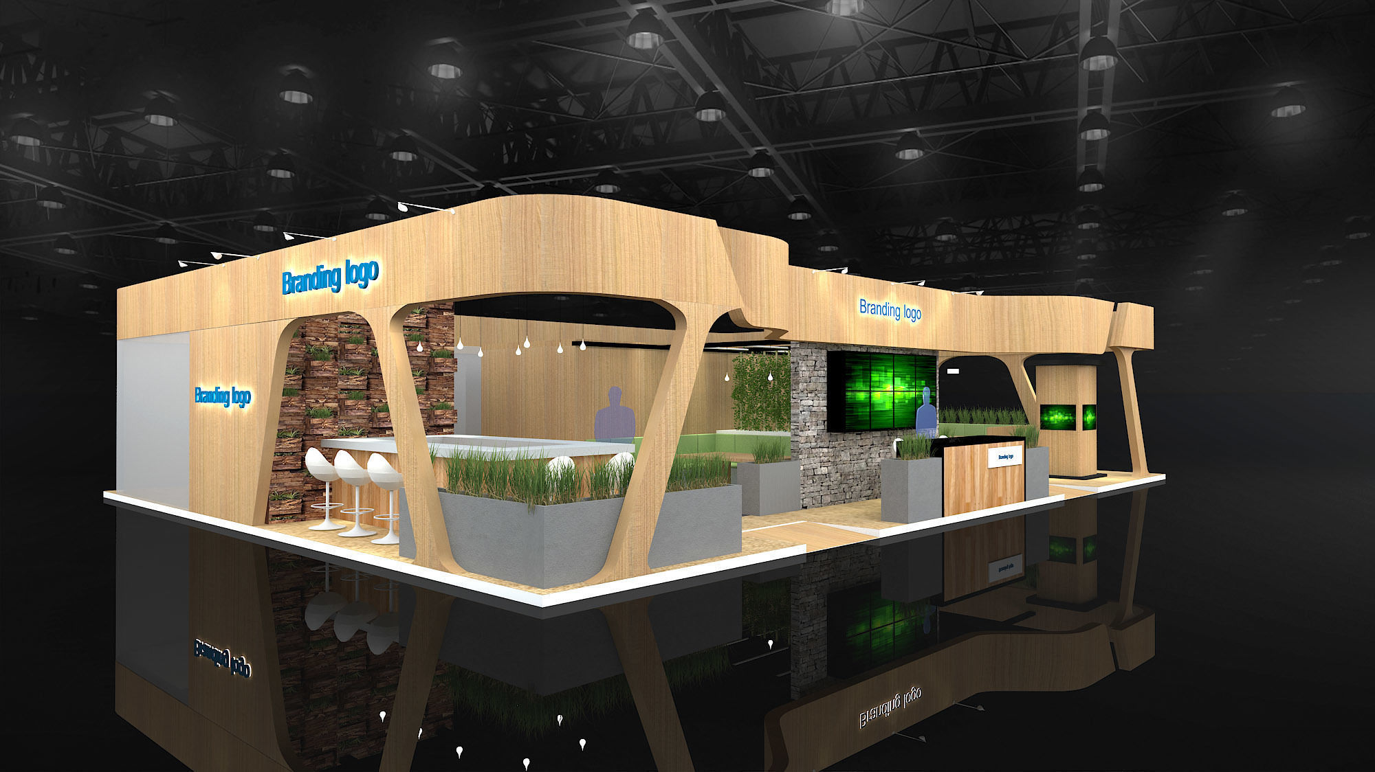 Custom Pavilion booth version 1 3D model_4