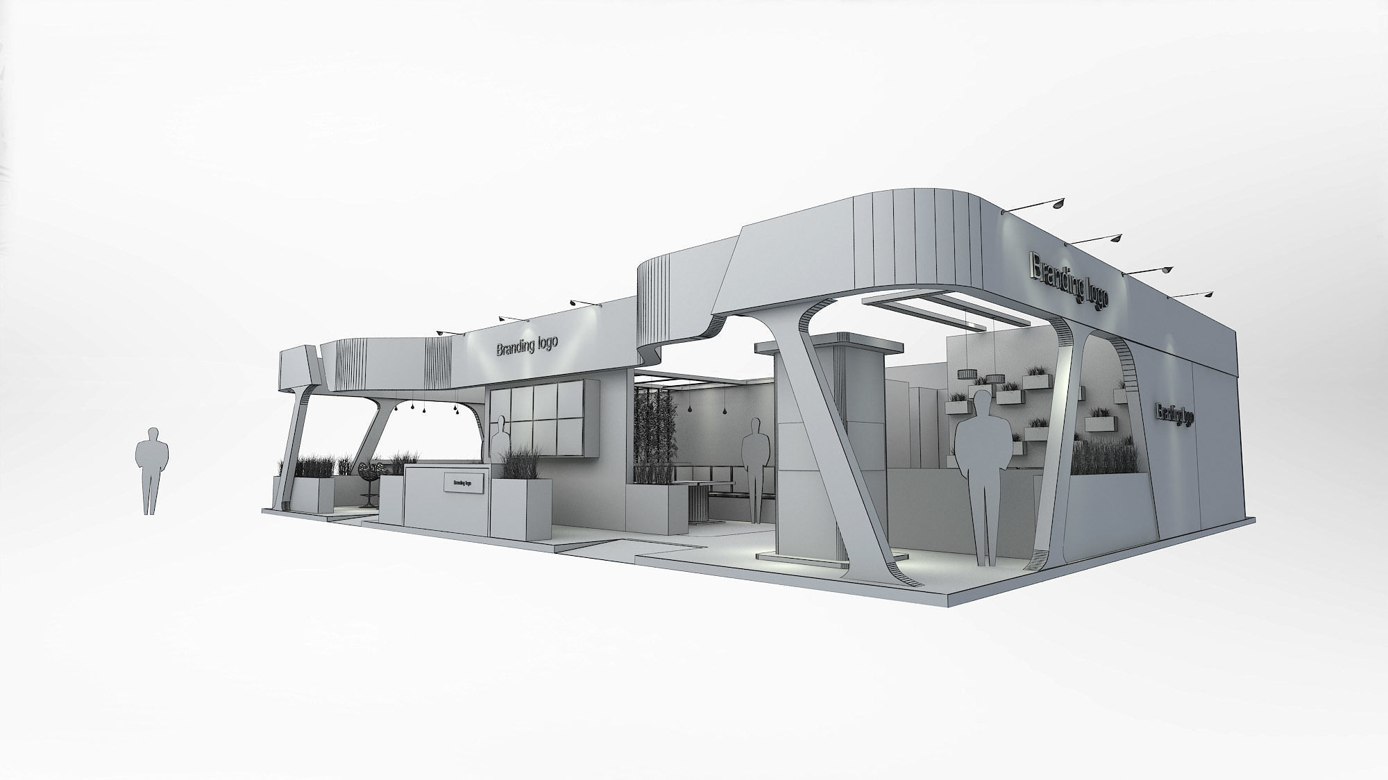 Custom Pavilion booth version 1 3D model_1