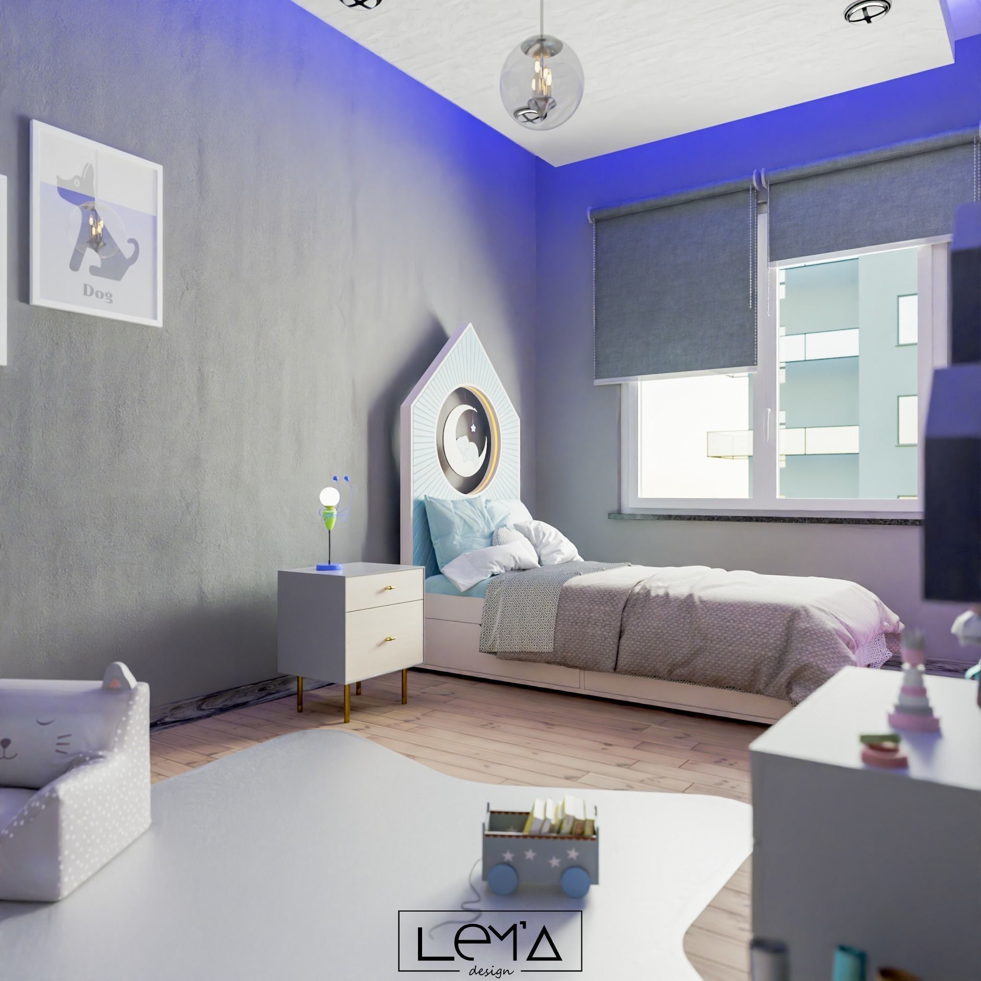 Blender Children Room Scene Low-poly 3D model_2