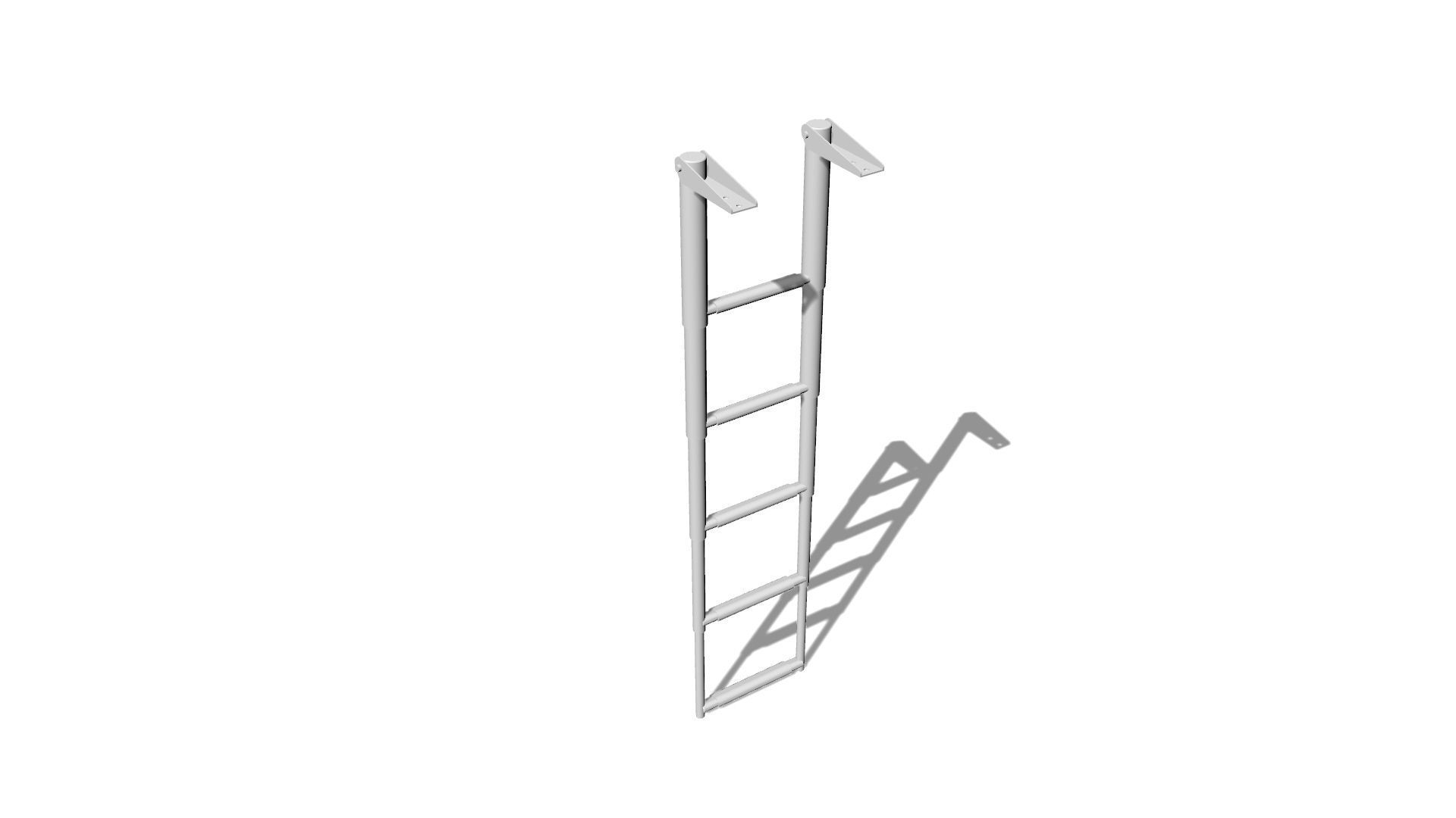 2 Boat Stainless Telescopic Folding Ladders 3D model_9