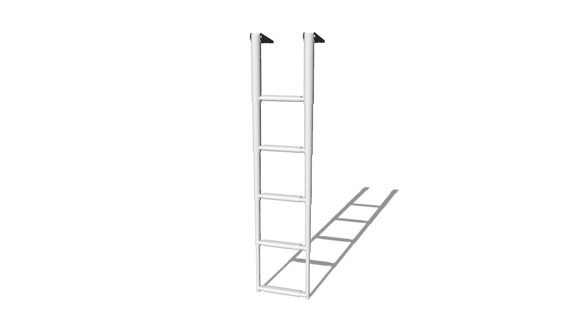 2 Boat Stainless Telescopic Folding Ladders 3D model_7