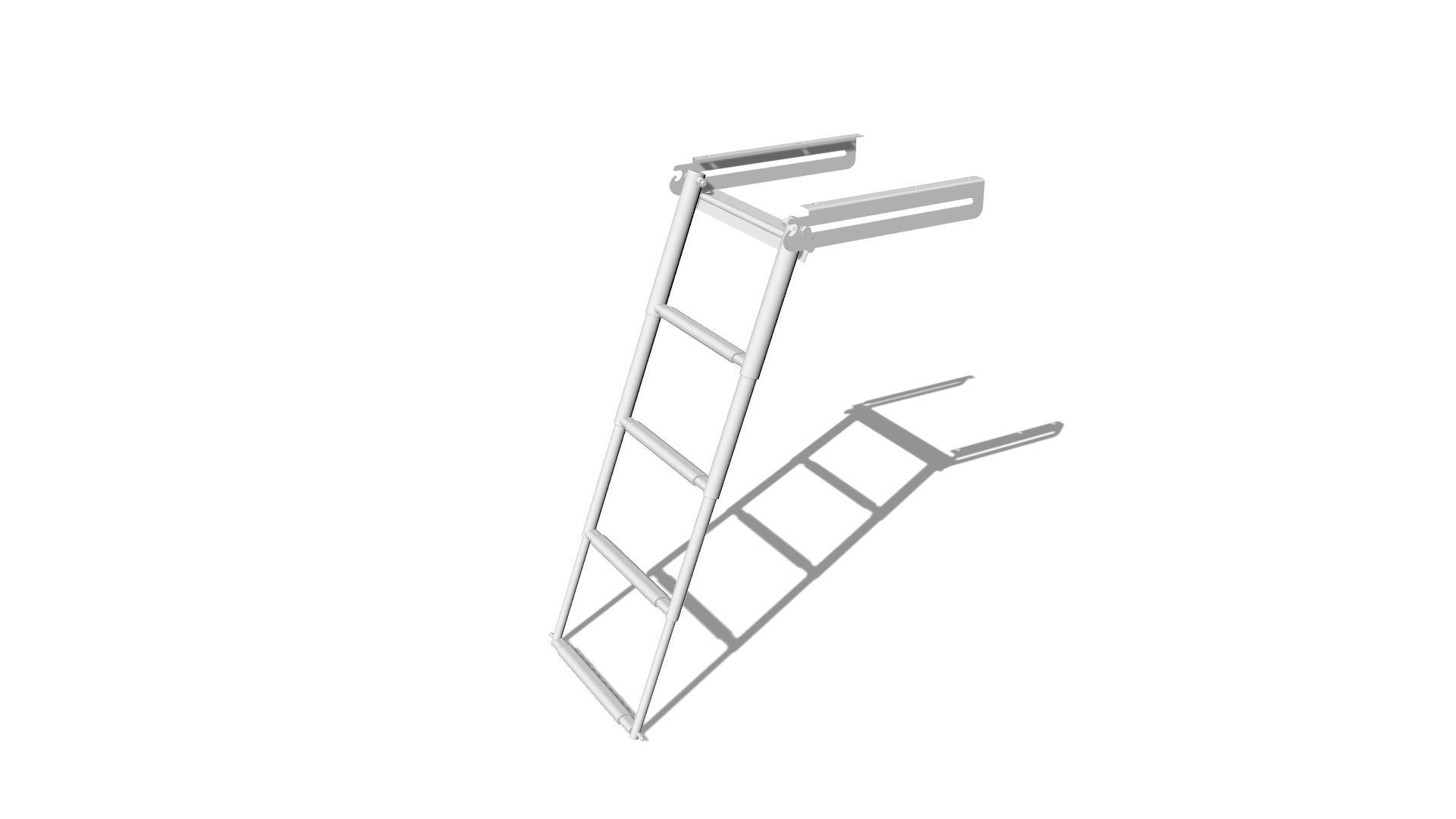 2 Boat Stainless Telescopic Folding Ladders 3D model_8